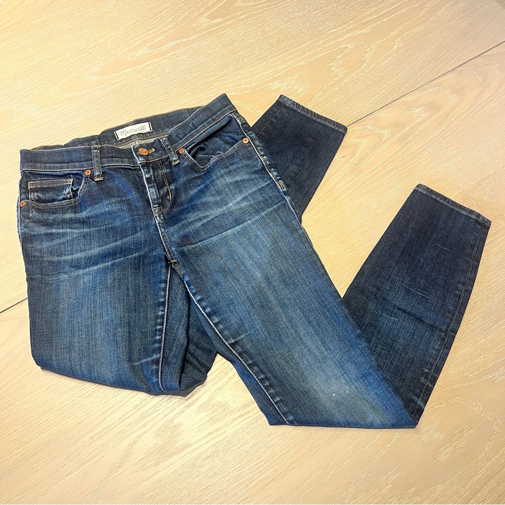 Madewell Skinny Skinny Jeans Women’s 26 Blue Stretch Mid Rise Faded Wash Denim